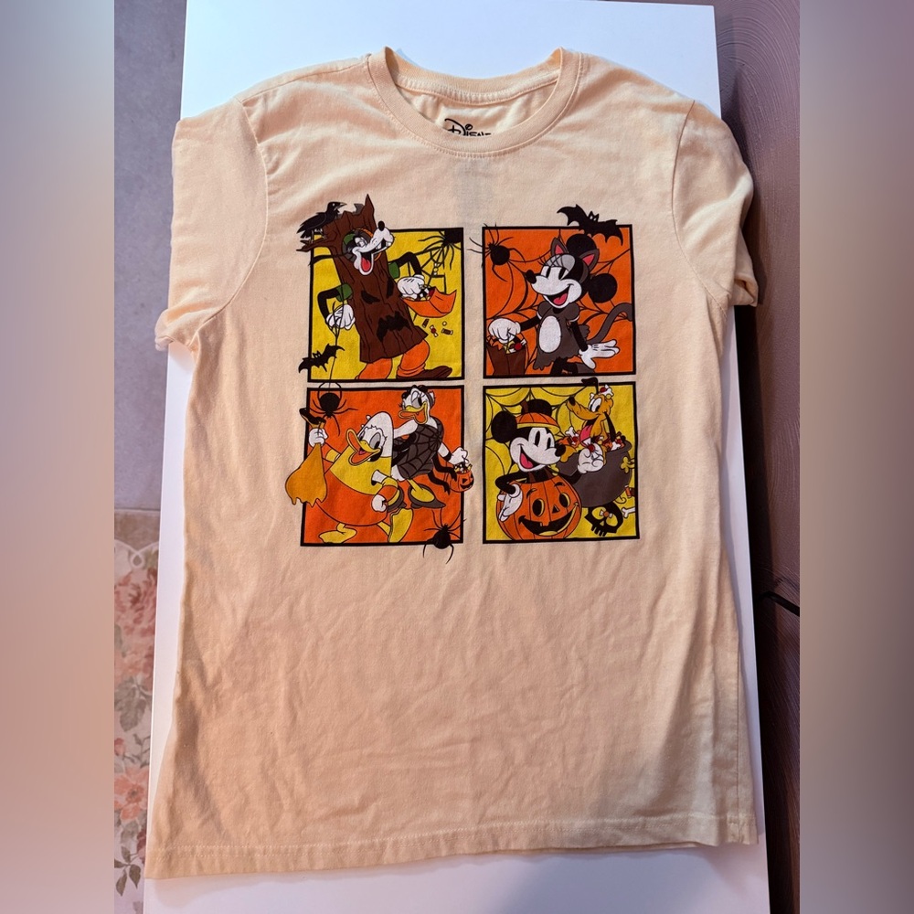Disney Halloween Graphic Tee - Cream, Orange, Yellow